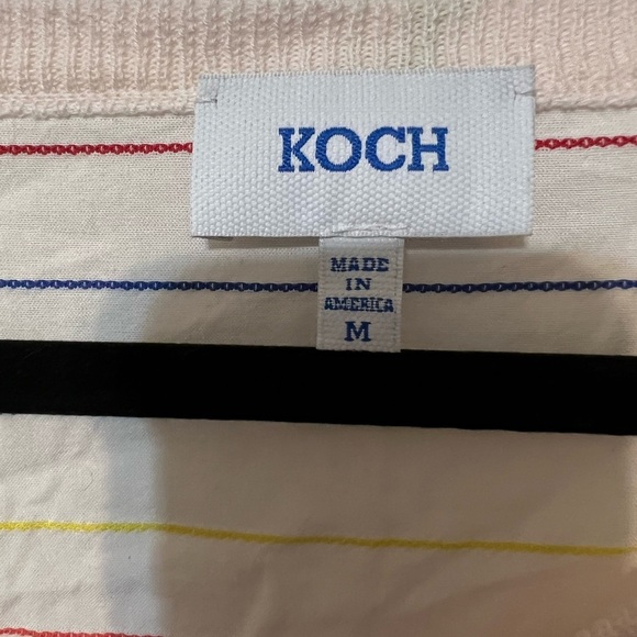 Koch Long Sleeve Lightweight Top With Bright Rainbow Striped on the back Size M - Picture 4 of 4